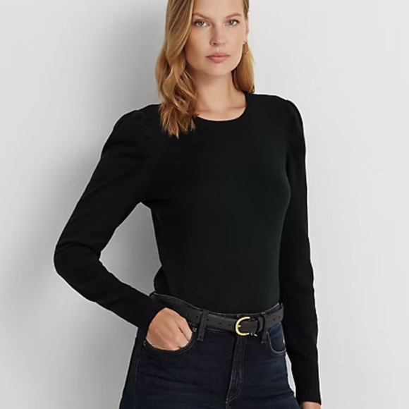 Lauren Ralph Lauren puff sleeve sweater black label - Picture 3 of 11